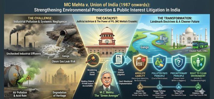 MC Mehta v. Union of India (1987 onwards): Strengthening Environmental Protection and Public Interest Litigation in India